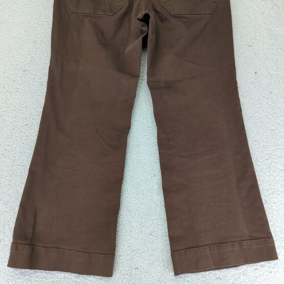 Everlane Brown Utility Kick Flare Pants Cotton Stretch Women 4 Cropped Wide Leg - Picture 6 of 9